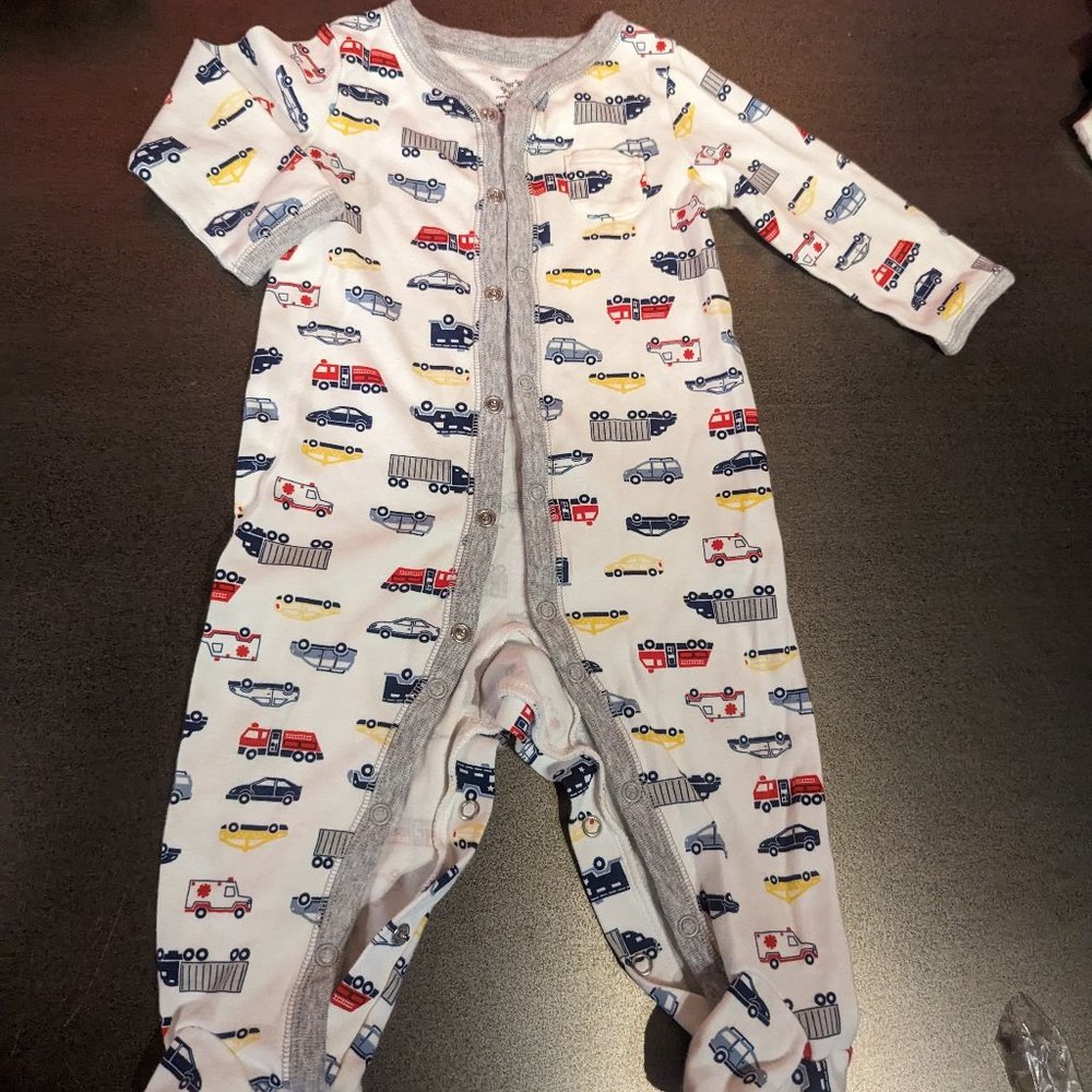 Cars & Trucks Cotton Footie PJs NWOT
